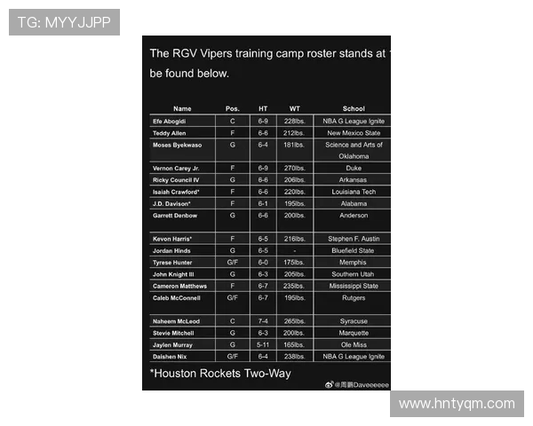 NBA休斯顿火箭队现役队员名单及数据分析